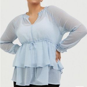 TORRID Crinkle Chiffon Drawstring Blouse